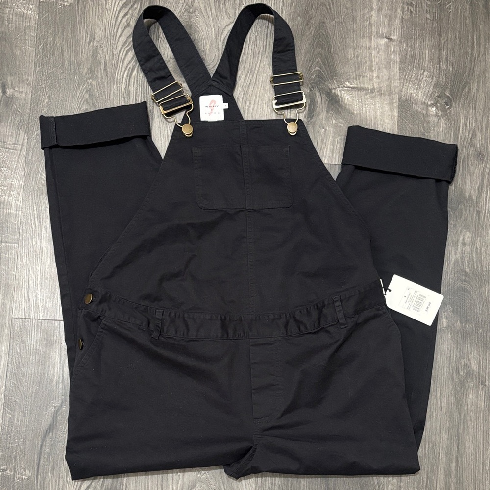 Hatch Black Overralls with Adjustable Straps